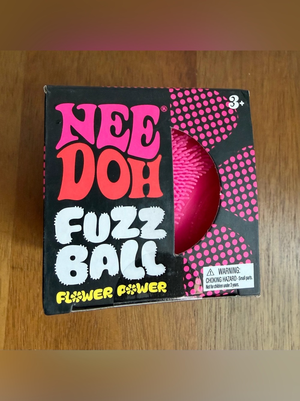 Needoh Fuzz Ball Flower Power Pink FuzzBall 2.5” Velvet Squeeze New In Box - Picture 5 of 6